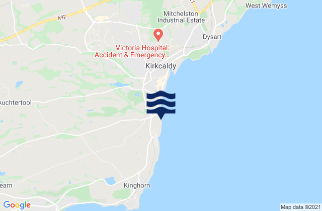 Mappa delle Getijden in Seafield Beach, United Kingdom