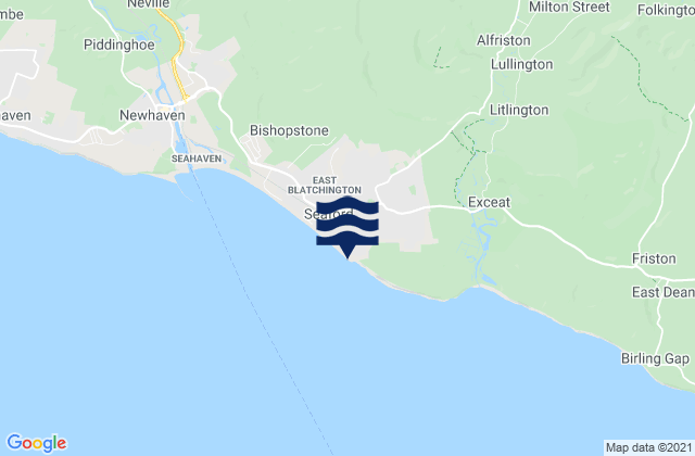 Mappa delle Getijden in Seaford Bay Beach, United Kingdom