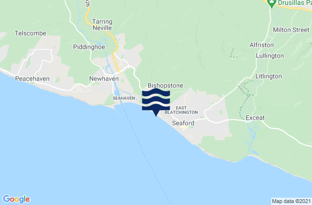 Mappa delle Getijden in Seaford Dane Beach, United Kingdom