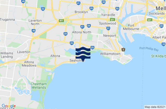Mappa delle Getijden in Seaholme, Australia