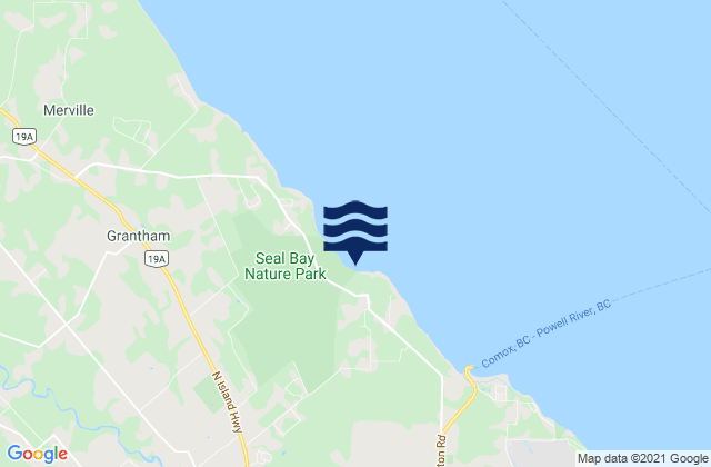 Mappa delle Getijden in Seal Bay, Canada