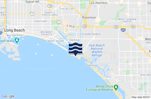 Mappa delle Getijden in Seal Beach, United States