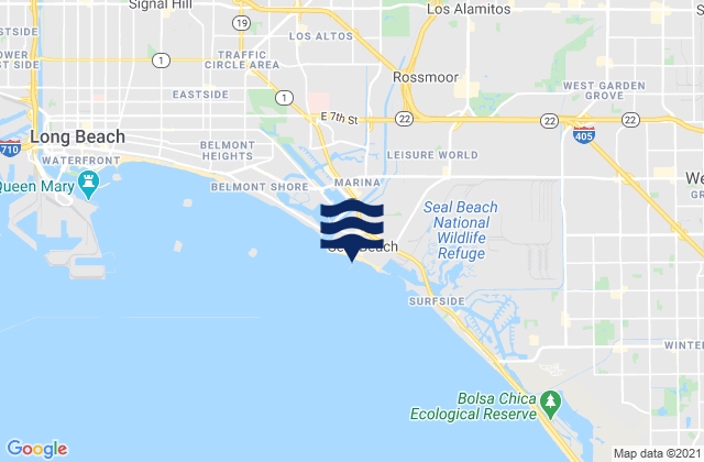 Mappa delle Getijden in Seal Beach Pier, United States
