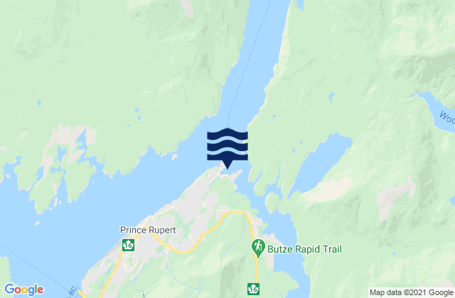 Mappa delle Getijden in Seal Cove, Canada