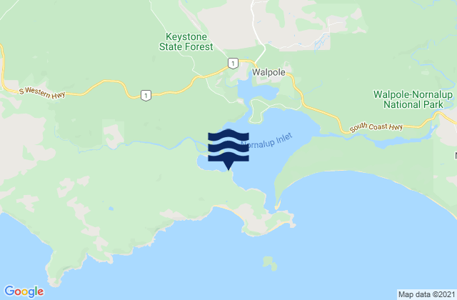 Mappa delle Getijden in Sealers Cove, Australia
