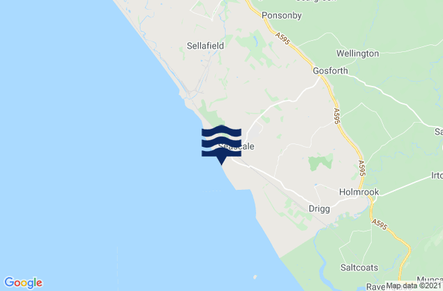 Mappa delle Getijden in Seascale Beach, United Kingdom