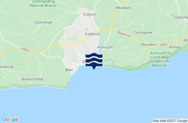 Mappa delle Getijden in Seaton Bay, United Kingdom