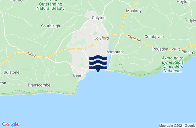 Mappa delle Getijden in Seaton Beach, United Kingdom