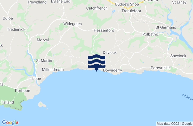 Mappa delle Getijden in Seaton Beach, United Kingdom