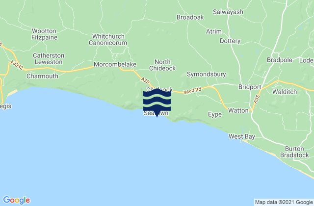 Mappa delle Getijden in Seatown Beach, United Kingdom