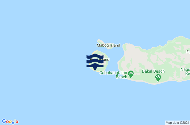 Mappa delle Getijden in Sebio Beach, Philippines