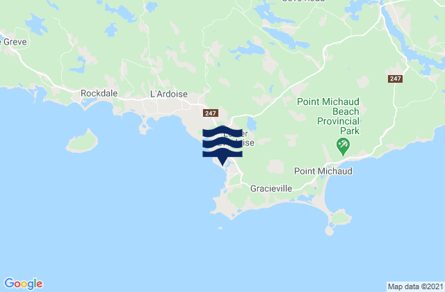 Mappa delle Getijden in Section Cove, Canada