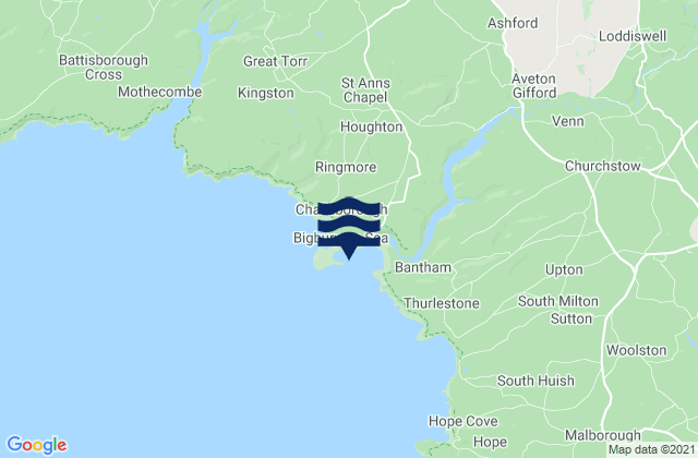 Mappa delle Getijden in Sedgewell Cove Beach, United Kingdom