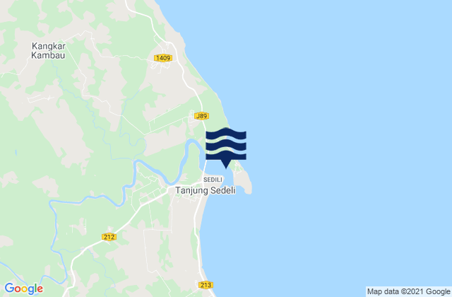 Mappa delle Getijden in Sedili, Malaysia