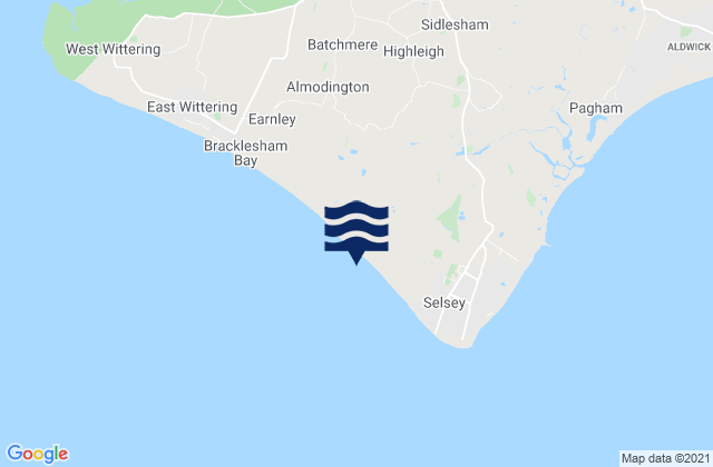 Mappa delle Getijden in Selsey West Beach Beach, United Kingdom
