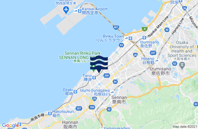 Mappa delle Getijden in Sennan Shi, Japan