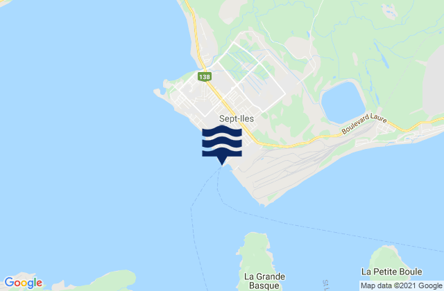 Mappa delle Getijden in Sept-Îles, Canada