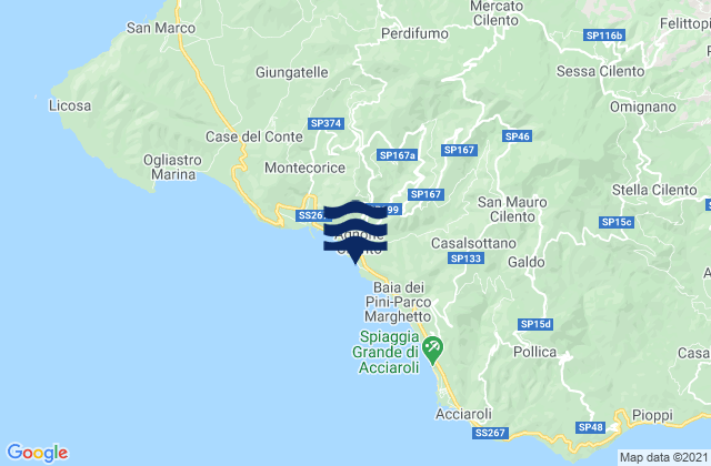 Mappa delle Getijden in Serramezzana, Italy