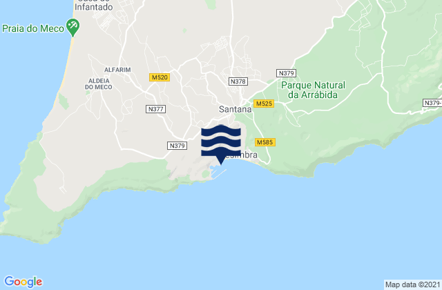 Mappa delle Getijden in Sesimbra, Portugal