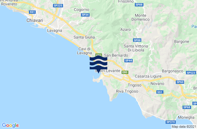 Mappa delle Getijden in Sestri Levante, Italy