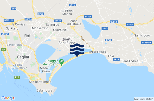 Mappa delle Getijden in Settimo San Pietro, Italy