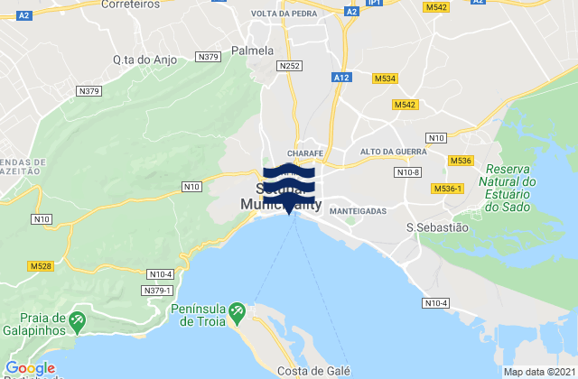 Mappa delle Getijden in Setúbal, Portugal