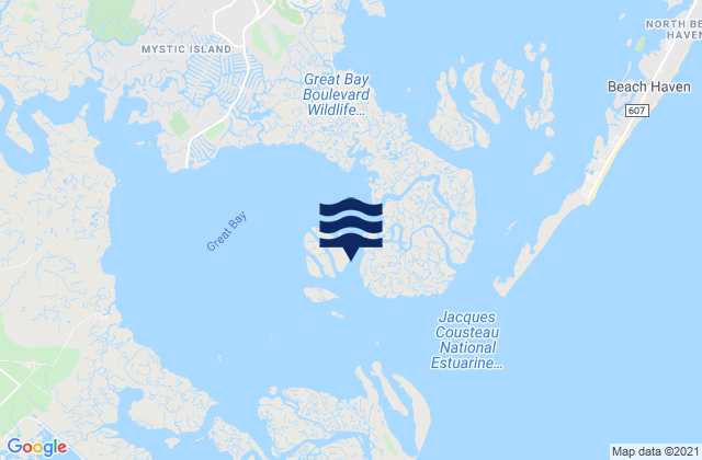 Mappa delle Getijden in Seven Island (Newmans Thorofare), United States