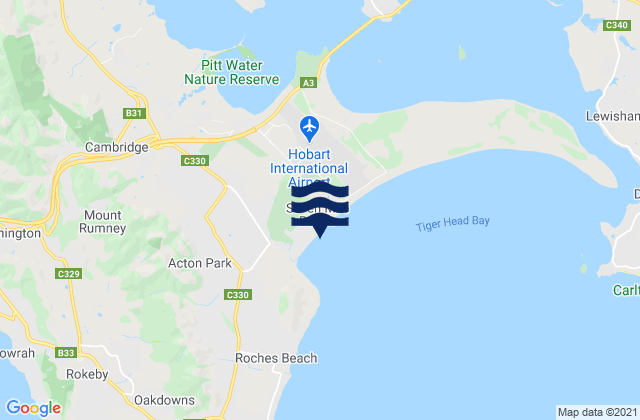 Mappa delle Getijden in Seven Mile Beach and Point, Australia