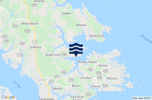 Mappa delle Getijden in Severn River Marina, United States
