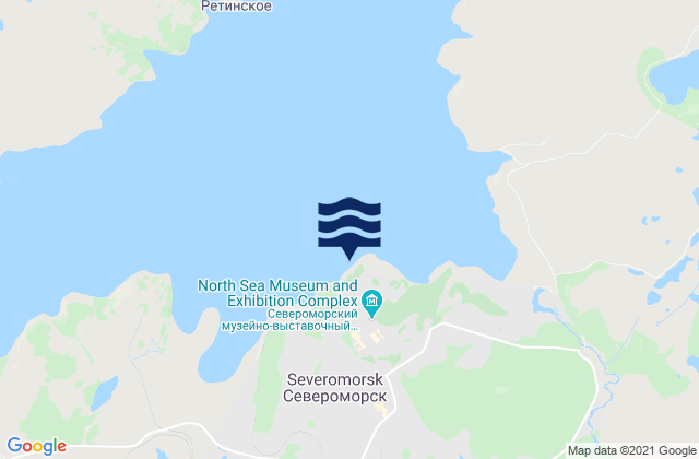 Mappa delle Getijden in Severomorsk, Russia
