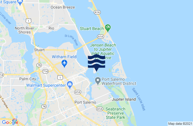 Mappa delle Getijden in Sewall Point, United States