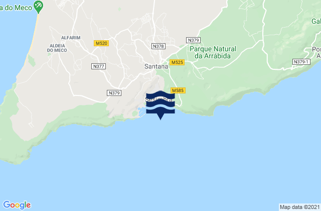 Mappa delle Getijden in Sezimbra, Portugal