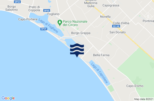 Mappa delle Getijden in Sezze Scalo, Italy