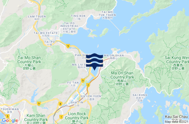 Mappa delle Getijden in Sha Tin Hoi, Hong Kong