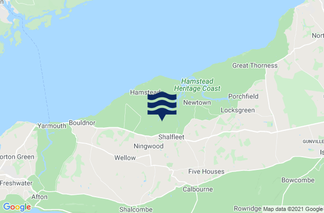 Mappa delle Getijden in Shalfleet, United Kingdom