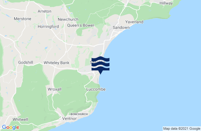 Mappa delle Getijden in Shanklin Beach, United Kingdom
