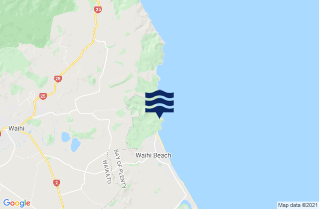 Mappa delle Getijden in Shark Bay, New Zealand