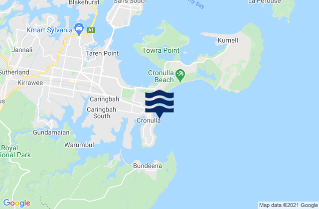 Mappa delle Getijden in Shark Island Cronulla Beach, Australia