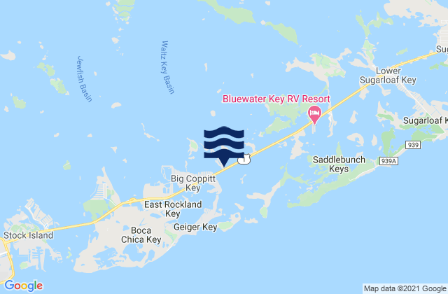 Mappa delle Getijden in Shark Key (Southeast End Similar Sound), United States
