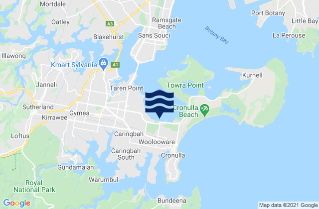 Mappa delle Getijden in Sharkies, Australia
