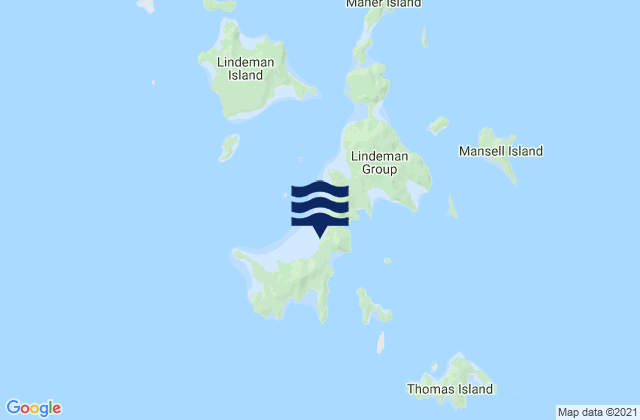 Mappa delle Getijden in Shaw Island, Australia