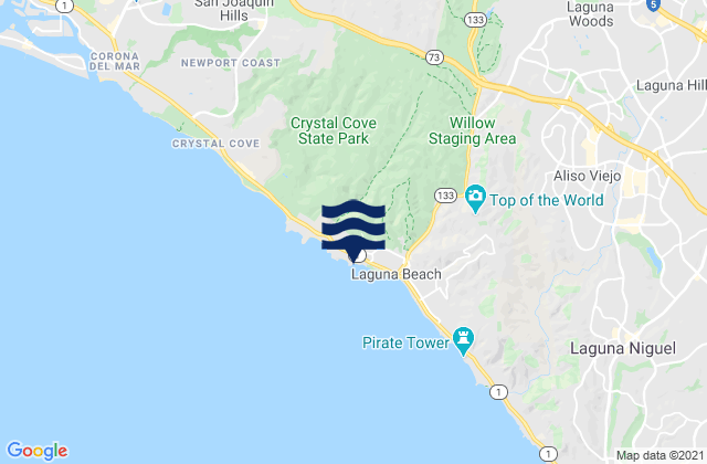 Mappa delle Getijden in Shaws Cove, United States