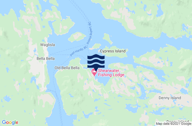 Mappa delle Getijden in Shearwater Island, Canada