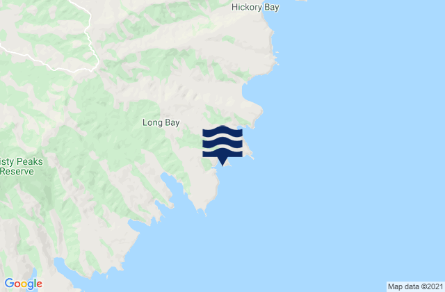 Mappa delle Getijden in Shell Bay, New Zealand