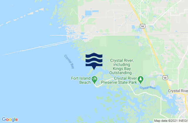 Mappa delle Getijden in Shell Island (North End), United States