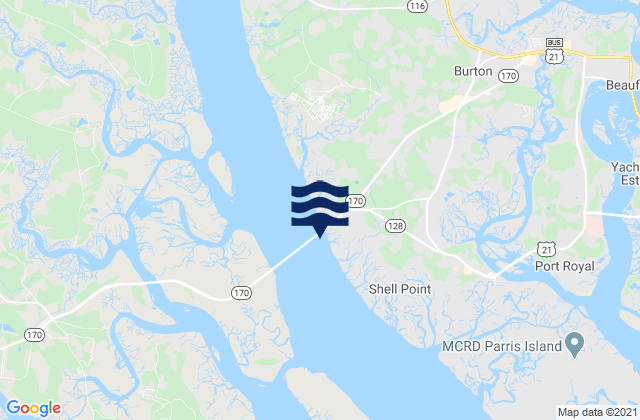 Mappa delle Getijden in Shell Point (Hwy. 170 Bridge), United States