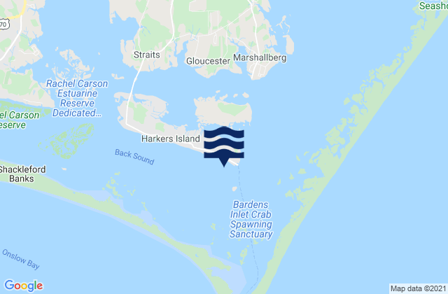 Mappa delle Getijden in Shell Point Harkers Island, United States