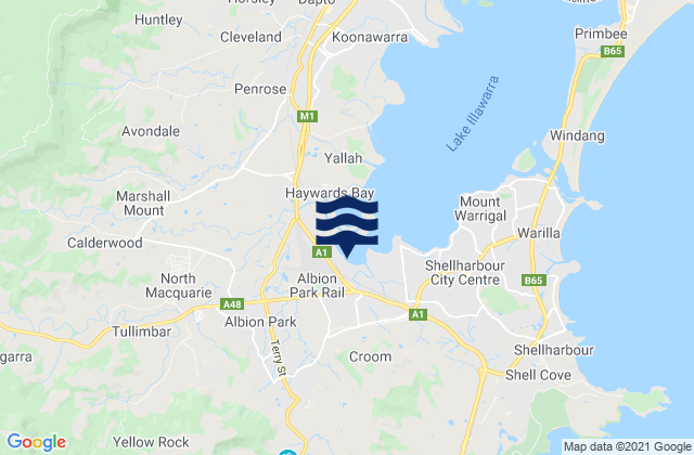 Mappa delle Getijden in Shellharbour, Australia