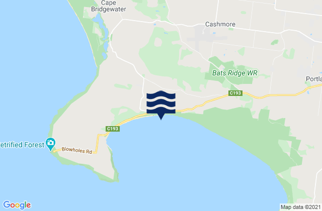 Mappa delle Getijden in Shelly Beach, Australia