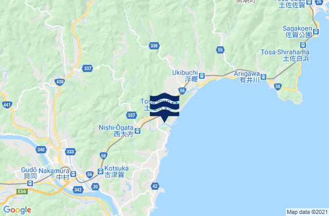 Mappa delle Getijden in Shimanto-shi, Japan